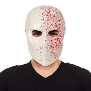 Blood Splattered Hockey Mask Hard PVC Halloween Cosplay Costume Props Mask - Picture 1 of 10