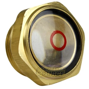 1" Puma Air Compressor Oil Sight Glass & Gasket OEM Replacement - Picture 1 of 7