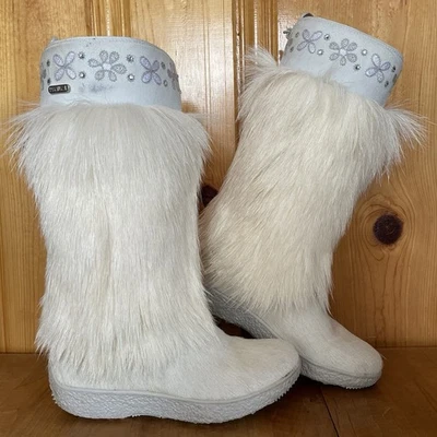 Botas de Invierno Tecnica Piel de Cabra EE. UU. 5,5 UE 36 Italia Cuero Nativo Apres Polar 3 Foto 1 de 4