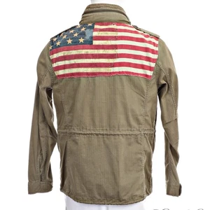 Vintage Ralph Lauren Denim Supply Jacke Mantel XL Militär amerikanische Flagge grün - Bild 1 von 6