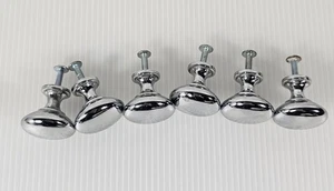 6 Chrome Cabinet Knobs Door Drawer Pulls Handles, Lot of 6 - Picture 1 of 5