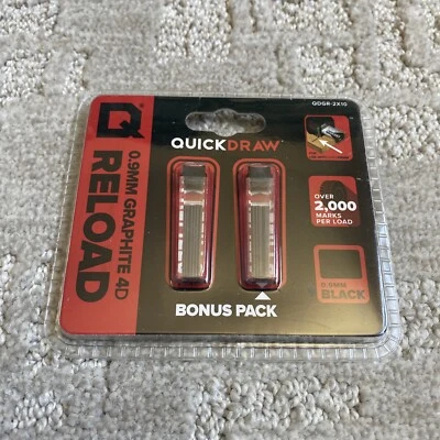 Quickdraw Qdgr-2x10 0.9 Mm Black Graphite Refills - 20 Total - Image 1 of 2