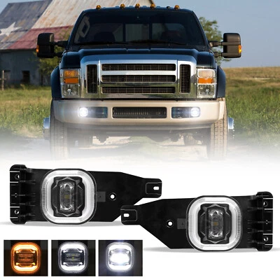 Fit 2005 2006 2007 for Ford F-250 Super Duty Popular LED Driving Fog Light Halo - Image 1 of 4