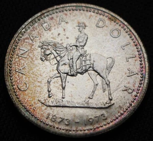 1873-1973 CANADA $1 DOLLAR .500 SILVER SPECIMEN - Royal Canadian Mounted Police - Picture 1 of 4