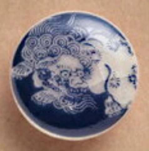 Satsuma Buttons 20mm Height 8mm Pottery Lion Shishi Handicraft Sewing Cover