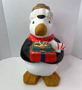 Paper Mache Christmas Penguin Figurine Large Studio Nova 14" tall Cute Decor - Picture 1 of 19