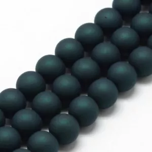 40 Perlen - 10 mm Pfau matt matt gummiert Acrylperlen Lochgröße: 1,5 mm - Bild 1 von 1