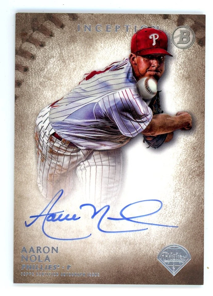 2015 Bowman Inception AARON NOLA Philadelphia Phillies AUTO Insert (2) - Image 1 of 1