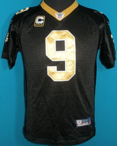 Youth's Large Reebok NFL Equipment New Orleans Saints #9 Drew Brees Jersey SEWN Cover