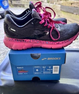 Brooks Trace 2 Women's Road Running Shoes Size 6 Black And Pink Cushion Neutral - Picture 1 of 14