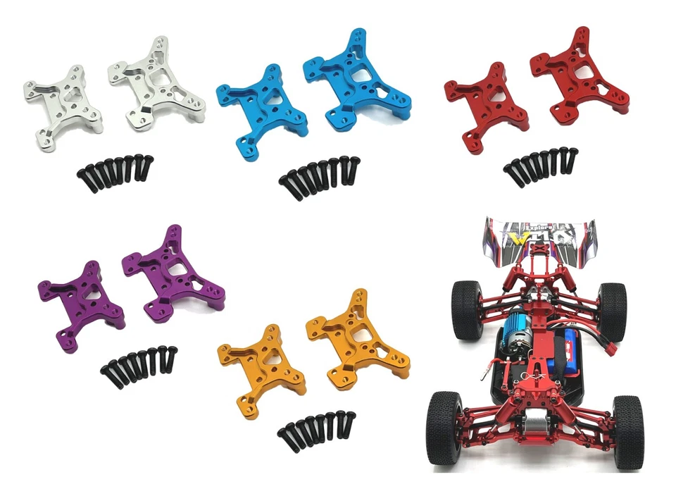 Piezas de actualización de torre de amortiguador delantero trasero de metal para coche de radiocontrol WLtoys 124008 124017-18-19 Foto 1 de 1