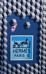 HERMES TIE 645947 TA Gray 100% Silk tie new in box without tags - Picture 1 of 6