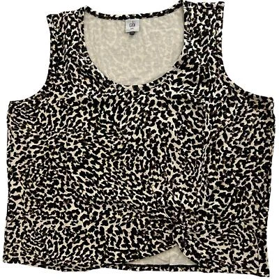 Camiseta sin mangas con estampado de leopardo Cabi para mujer XXL 5759 nudo delantero mafia esposa Foto 1 de 4