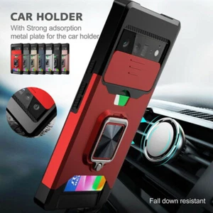 For Google Pixel 6 Pro Card Holder Shockproof Heavy Duty Case Ring Stand Cover - Picture 1 of 18