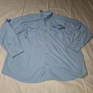 Columbia OmniShield Blood N Guts Vented Fishing Shirt Blue XL Polyester Beach - Picture 1 of 23