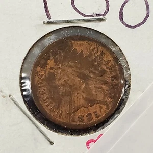 1885 P 1c Copper Nickel Indian Small Cent Penny Coin Good details altered color - Picture 1 of 4