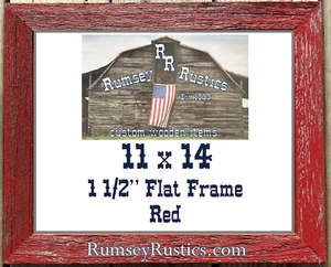 11x14" Flat RED primitive barn primitive recycled picture frame upcycled wood - Picture 1 of 19