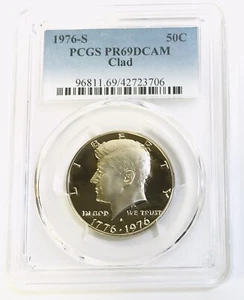 1976 S Proof Bicentennial Kennedy Half Dollar Clad 50C PCGS PR69 Deep Cameo - Picture 1 of 4