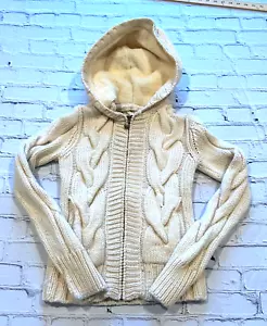 UGG AUSTRALIA SWEATER/HOODIE/JACKET 100% MERINO WOOL LAMB SHEARLING Cream Sz S - Picture 1 of 10