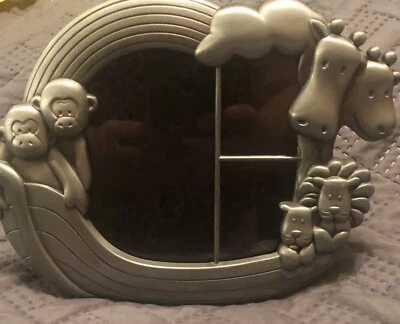 FETCO Noah's Ark Child Collage Photo Frame Pewter Finish 3-Photo 6.75 x 8.75 EUC - Image 1 of 4