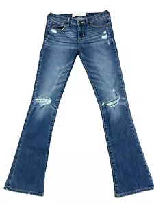 Abercrombie & Fitch Jeans Women's 2R Blue Denim Boot Cut Flare Distressed - Picture 1 of 15