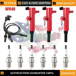 HIGH PERFORMANCE Ignition Coil UF640+Spark Plug+Wire For Jeep Liberty 3.7L V6 US - Foto 1 di 15