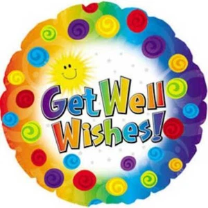 18" Foil Balloon "Get Well Wishes" Party Balloons - Picture 1 of 1