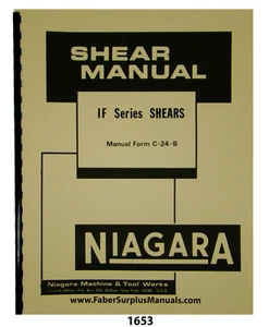 Niagara IF Serie Schere Betrieb, Wartung & Teileliste Handbuch #1653 - Bild 1 von 12