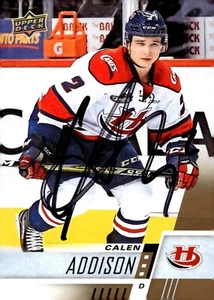 Calen Addison - Signed 2017-18 Upper Deck CHL Hockey Card #38 - Picture 1 of 2