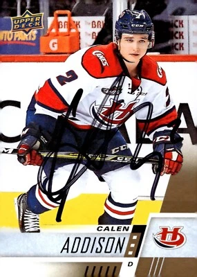 Calen Addison - Signed 2017-18 Upper Deck CHL Hockey Card #38 - Image 1 of 2