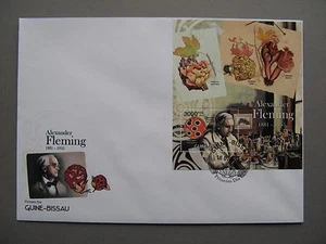 GUINEA BISSAU, cover FDC 2012, S/S Alexander Fleming mushroom, pharma - Picture 1 of 1