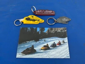 Lot of (3) Vintage Ski-Doo Snowmobile Keychains PRS FORMULA 93 Mach Z & Postcard - Picture 1 of 6
