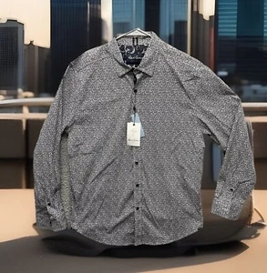 🔥 Robert Graham • Animas • Camicia nera geometrica manica lunga • Uomo taglia XL • $168 - Foto 1 di 13