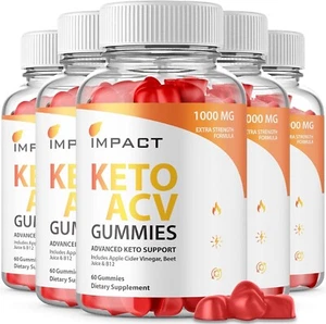 (5 Pack) Impact Keto ACV Gummies Weight Loss - 300 Gummies - Picture 1 of 4