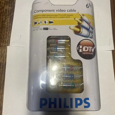  Компонентные видеокабели Philips 6 футов Разъемы золотистые 24K SWV3302W/27 - Изображение 1 из 2