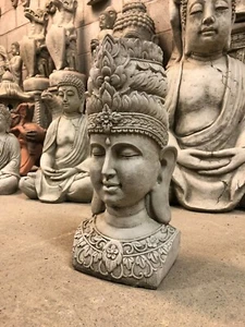 BUDDHA HEAD GARDEN CONCRETE ORNAMENT SCULPTURE,FANTASTIC DETAIL BEAUTIFUL BUDDHA