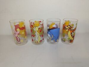 Vintage Winnie The Pooh Anchor Hocking Drinking Glasses *Set Of 4*
