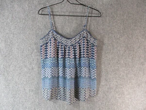JESSICA SIMPSON Tank Top Womens Medium Shelby Geo Print Spaghetti Strap Flowy M - Picture 1 of 11