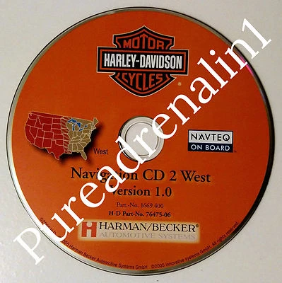 CD DE NAVEGACIÓN PARA MOTOCICLETAS HARLEY DAVIDSON WEST 1.0 HARMAN BECKER AZ NV CA TX OK Foto 1 de 3