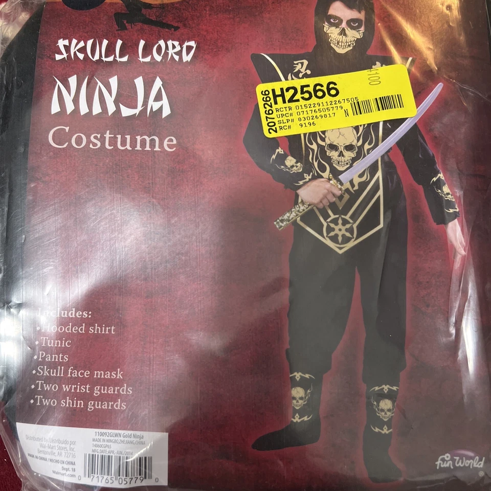NUEVO Disfraz de Luchador Ninja Negro Halloween Talla M 8 Niño Niño Niño Foto 1 de 4