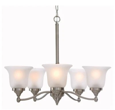 投资组合 FD15-093 Roseall 22.97 英寸 5 轻拉丝镍蚀刻玻璃阴影 — 第 1/4 张图片