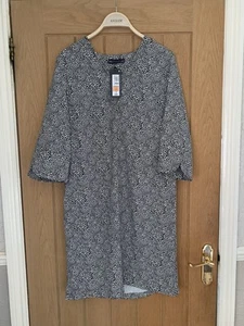 M&S Marks & Spencer Kleid Elfenbein Mix Größe 10 Normal 3/4 Ärmel Neu mit Etikett - Bild 1 von 6