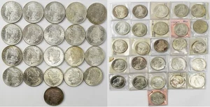 Lot of 47 Mostly AU/BU Morgan & Peace Silver Dollars PH609 - Picture 1 of 5