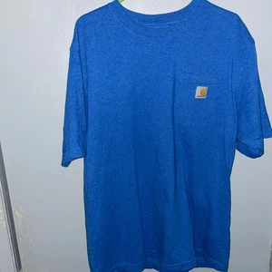 Camisa Carhartt Force Para Hombres L Azul Calce Suelto Ropa de Trabajo Bolsillo Camiseta V - Imagen 1 de 9