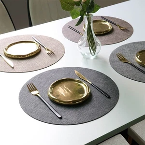 PVC Round Placemats Set of 4 Waterproof Table Mats for Home Dining and Events - Picture 1 of 37