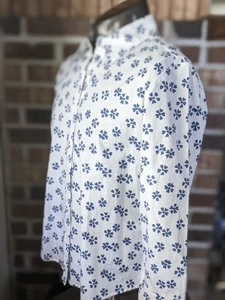 NWT 100% Cotton Lagenlook Boho Preppy Versatile Beachy Blouse Sz L Spring 2025 - Picture 1 of 11