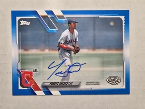 2021 Topps Pro Debut Auto BLUE #PD-107 Yordes Valdes Pre RC Cleveland Indians - Bild 1 von 2