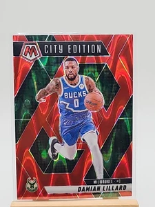 2024-25 Panini Mosaic Damian Lillard #285 City Edition Red /299 Bucks  - Imagen 1 de 2