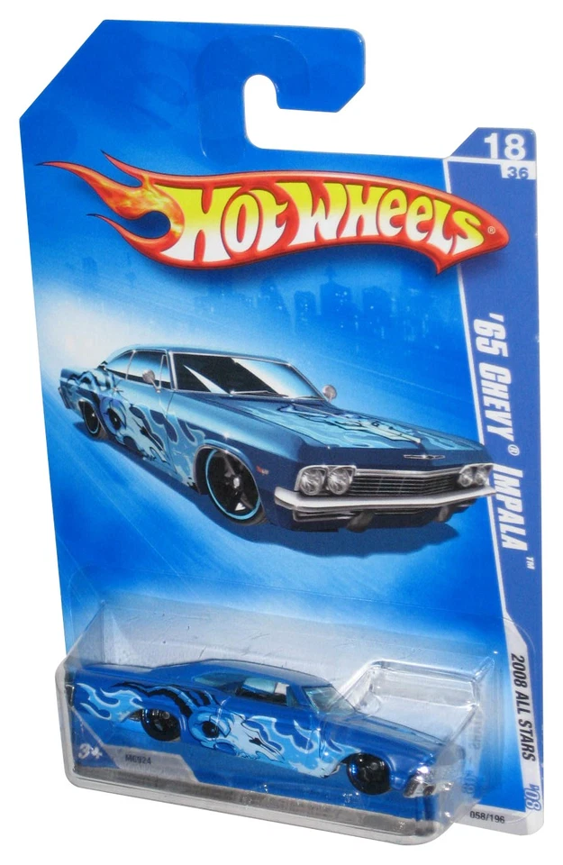 Hot Wheels 2008 All Stars Blue '65 Chevy Impala Car Toy 058/196 - Image 1 of 1