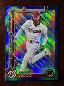 2025 Topps Holiday James Wood Blue Metallic Glitter SP RC Nationals Rookie - Picture 1 of 1